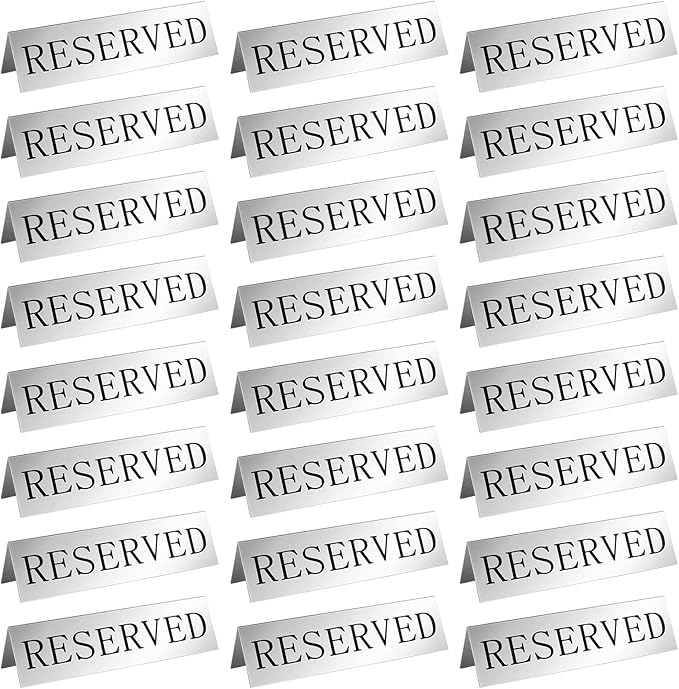 Peryiter Metal Reserved Table Signs Metal Reserved Sign Double Sided Table by Peryiter