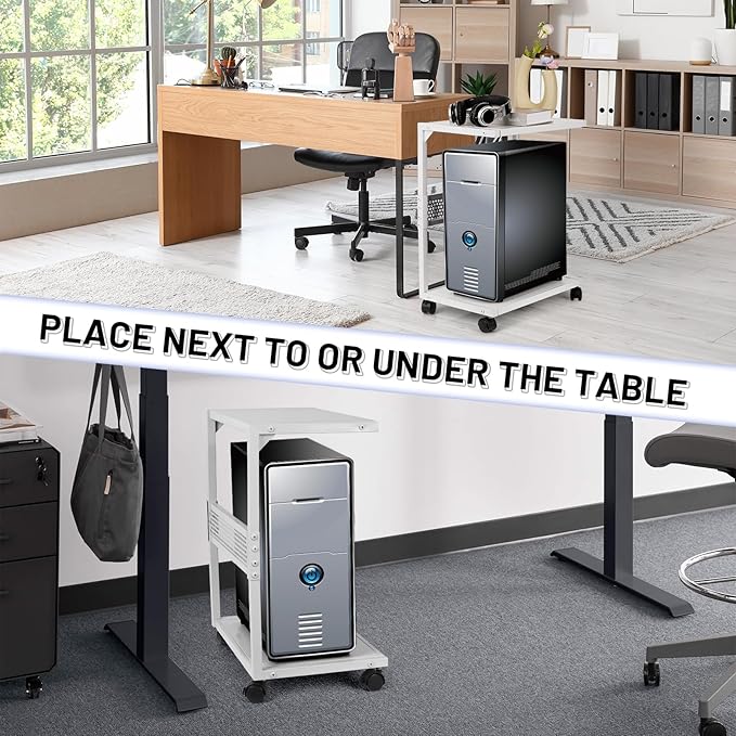 Bfttlity PC Stand Computer Tower Stand 2-Tier Metal CPU Holder - Image 4