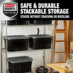 Rubbermaid Heavy Duty Black Storage Bins Plastic Totes - Image 5