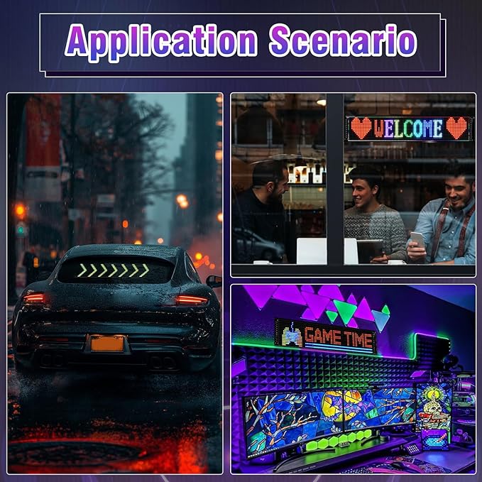 Programmable LED Sign, Scrolling Flexible Advertising Digital Signs, LED Car - Image 4