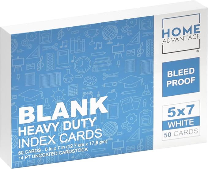 Home Advantage 5x7 Blank Index Cards by HomeAdvantage