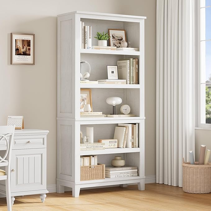 IDEALHOUSE 71" Farmhouse Bookshelf w/Adjustable Shelves & 31.5 in Whidth by IDEALHOUSE