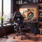 n-gen gaming gaming chair with footrest, lumbar, high-back shown in use