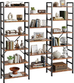 SUPERJARE Triple 6 Tier Bookshelf, Bookcase - Image 9
