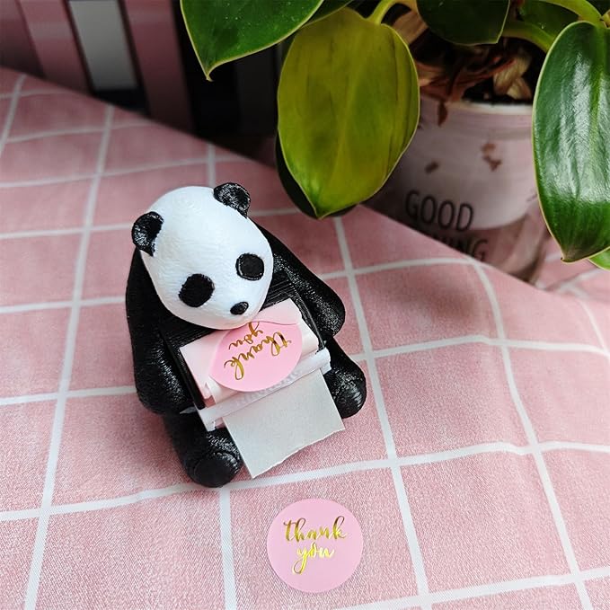 RhyNSky Panda Manual Sticker Dispenser Postage Stamp Roll Dispenser Holder - Image 2