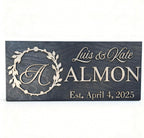 Custom Family Name Sign | Personalized Wooden Wedding Gift | Rustic Last Name
