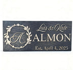 Custom Family Name Sign | Personalized Wooden Wedding Gift | Rustic Last Name by WoodHarmonyUS
