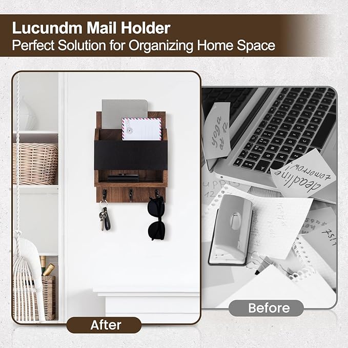 Lucundm Key and Mail Holder for Wall, Key Holder - Image 6