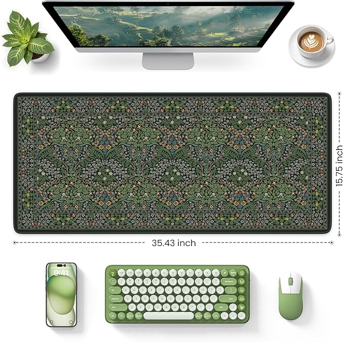 iCasso Big Mouse Pad, Desk Pad Mat, Full Desk Large Mousepad, Anti-Slip Smooth - Image 2