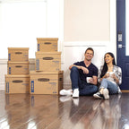 bankers box 20-pack medium classic moving boxes with, front angle view