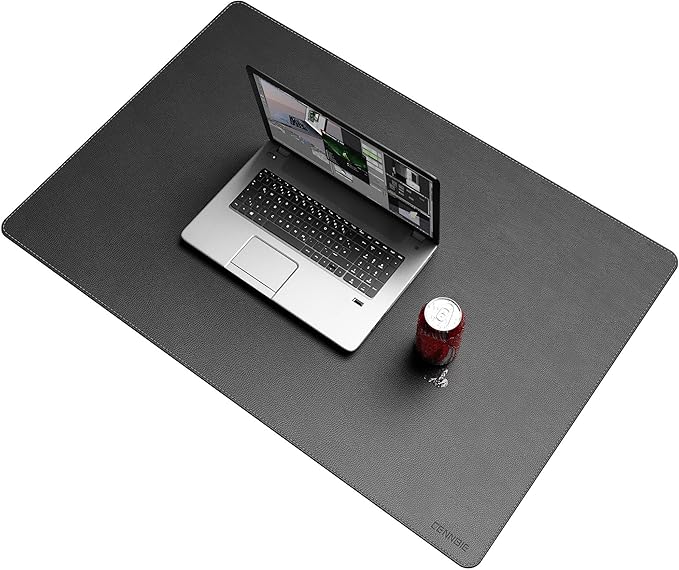 CENNBIE 35.5" x 23.6" Leather Desk Mat, Non-Slip Waterproof Extra Wide Desk Pad by CENNBIE