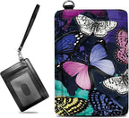 BWEGRHE Small Travel Wallets, Color Butterfly Slim Minimalist Front Pocket by BWEGRHE