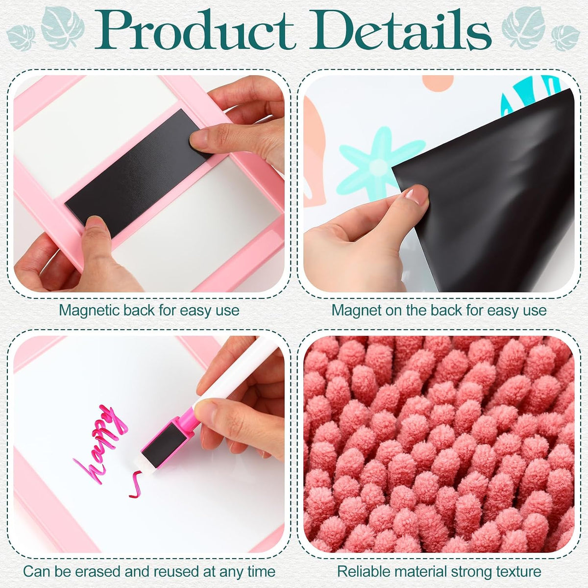 Chuangdi 17 Pcs Locker Accessories and Organizer Kit, Pink Lines