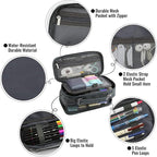 JOINPRO Pencil Case, Large Capacity Pencil Case Organizer; Double Zipper - Image 4