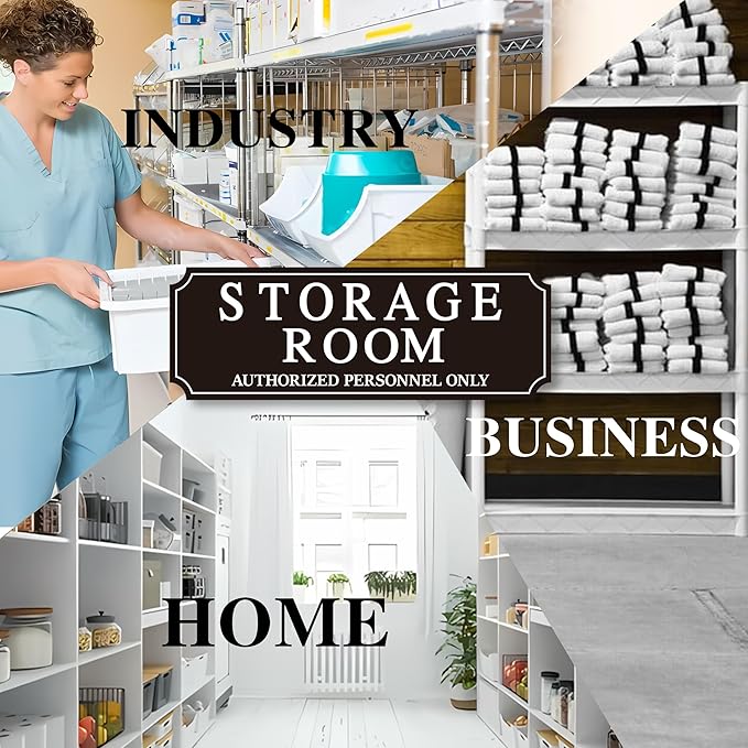 Storage Room Door Sign for Business and Home, Self-Adhesive Durable Modern - Image 6