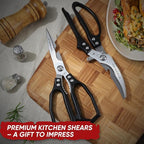 TIVOLI Kitchen Scissors Set Black, Japanese Stainless Steel Kitchen Shears - Image 5