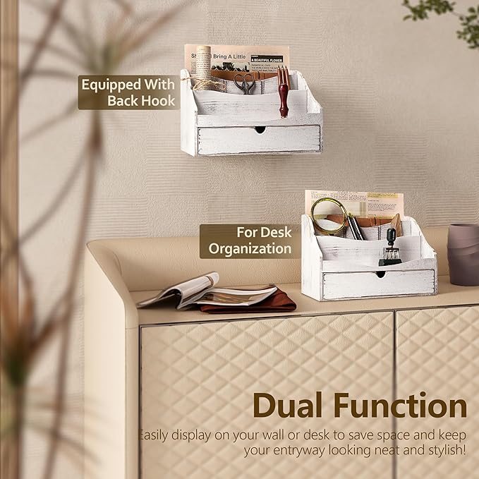 Pine Wood Mail Organizer for Desk - Image 4