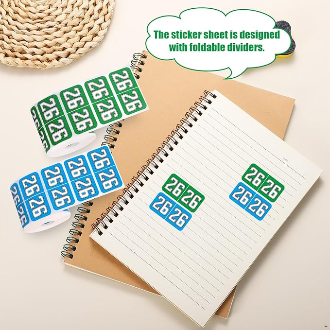 1000pcs 2026 Year Stickers, 3/4x1-1/2 Inch 26 Year Colored Self-Adhesive - Image 4