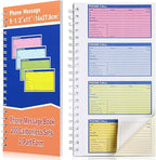 Fullhawl 1 Pcs Spiral Bound Phone Message Book 5-1/2" x 11" 2 Part Colorful by Fullhawl