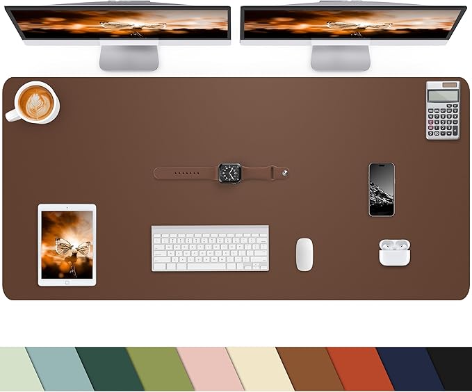 Desk mat Large, Leather Desk Pad Protector, Office Desk Mat, Mouse Pad by cebowa