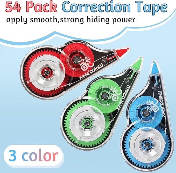 Mimorou 54 Pack Correction Tape Bulk White Correctional Fluid Tape Easy to Use - Image 4