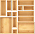 Bamboo Drawer Organizer Set, Junk Drawer Divider and Storage Trays Containers by MapleGrace