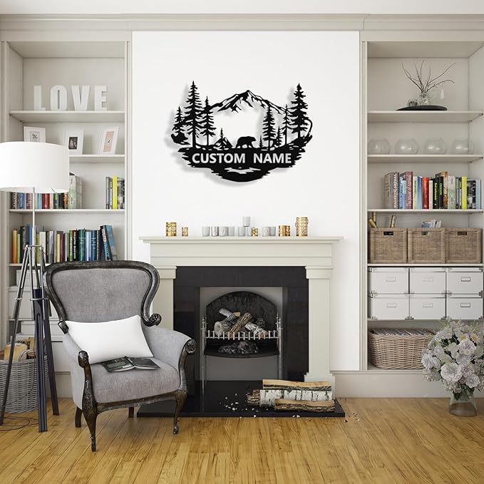 Custom Bear Metal Sign, Custom Bear Metal Wall Art Decor, Personalized Last - Image 8