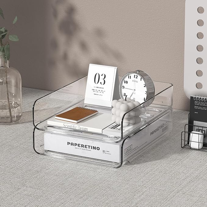FANXIYQ 2-Tier Acrylic Paper Tray Organizer - Image 2