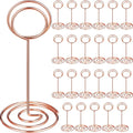 TecUnite 24 Pieces 3.35 Inch Table Number Holder Place Card Photo Holder by TecUnite