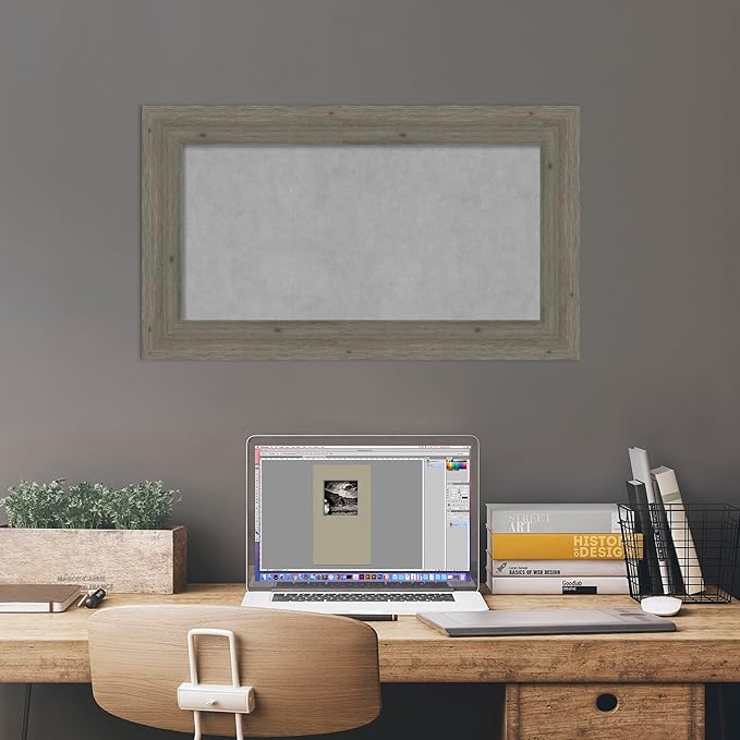 Amanti Art Grey Framed Magnetic Board 17x29 Small Vision Board - Image 5
