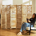 Room Divider Wood Carved Wall Divider Indoor Folding Portable Partition Screen by Svimi