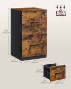 VASAGLE CUSTOS Collection - 2 Drawers File Cabinet with Lock, Printer Stand, Office Filing Cabinet Organizer, for A4 and Letter Size Documents, Rustic Brown UOFC061KD01