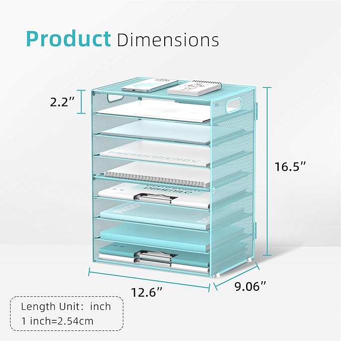 DALTACK 9-Tier Paper Letter Tray Desk Organizer - Image 3