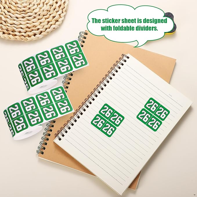 1000pcs 2026 Year Stickers, 3/4x1-1/2 Inch 26 Year Colored Self-Adhesive - Image 4