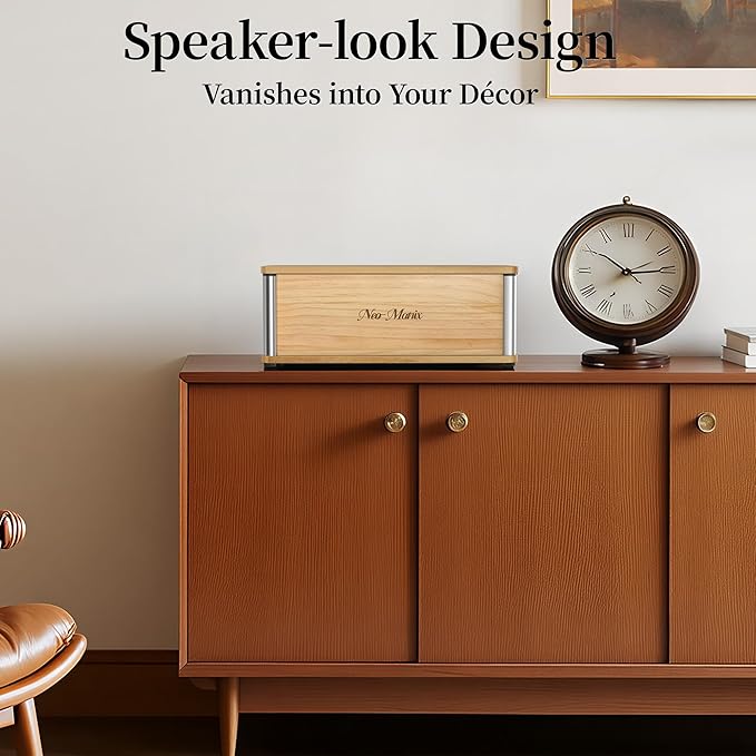Delamu Wooden Cable Management Box, Retro-Inspired Look Desk Cord Organizer Box - Image 2