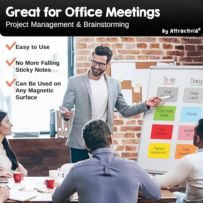 Attractivia Dry Erase Magnetic Labels 5.6 x 3.7 in, Solid Colors, Large Dry - Image 5