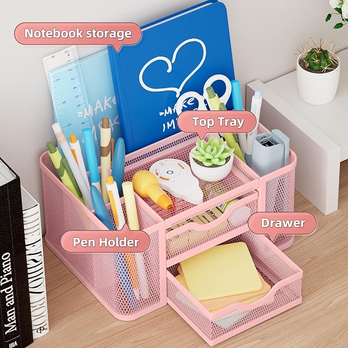 Marbrasse Mesh Desk Organizer, Pen Organizer - Image 2