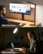 litones tall led desk lamps home office, edge-lit, close-up detail