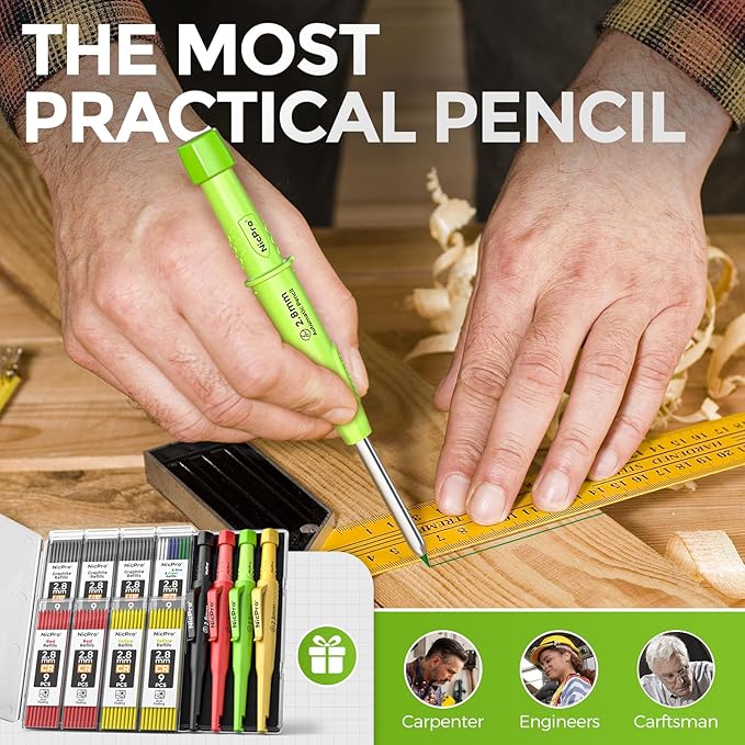 Nicpro 4 Pack CP3000 Carpenter Pencils - Image 6