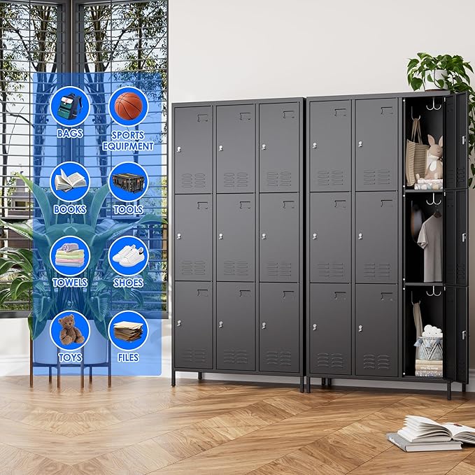 SUPEER 9 Doors Metal Lockers for Employees - Image 5