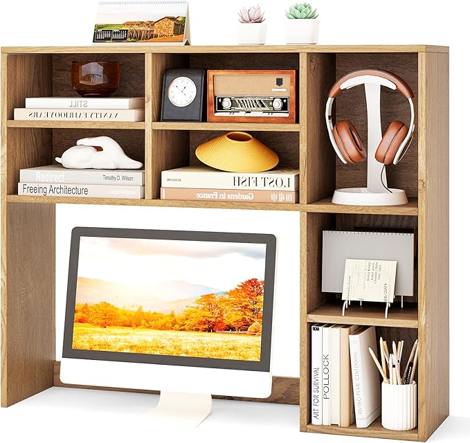 Tangkula Desktop Bookshelf, 3-Tier Desk Display Rack Organizer by TANGKULA