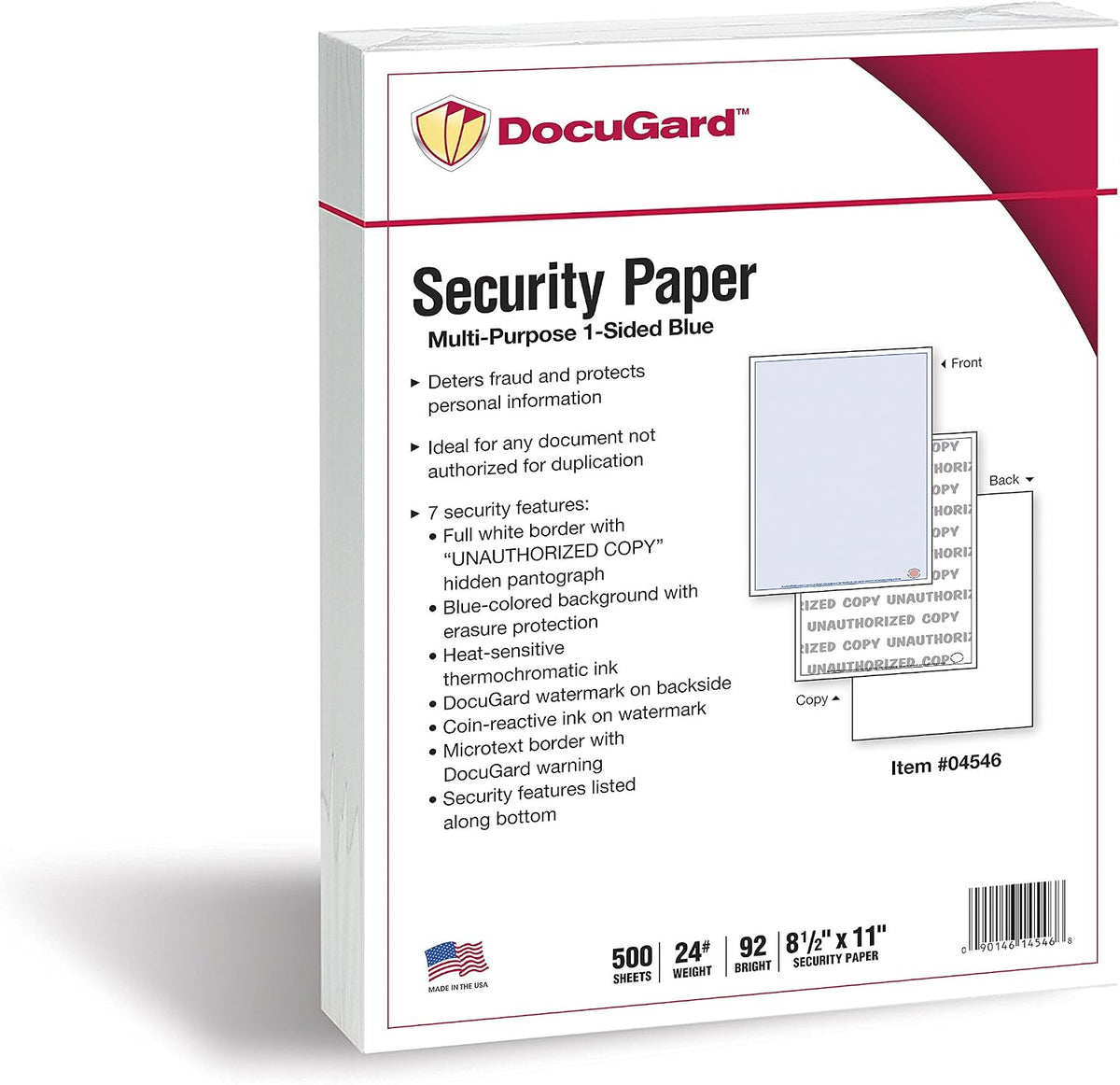 docugard advanced blue multi-purpose security paper - fraud, main product view