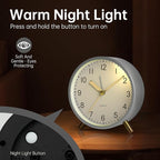 Analog Alarm Clock, 4 inch Super Silent Non Ticking Small Clock - Image 4