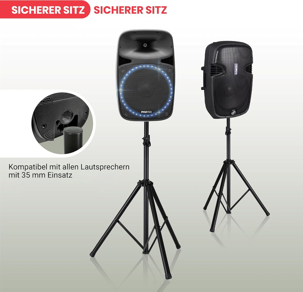 Pyle Universal Speaker Tripod Stand Mount - 6' Sound Equipment Holder Hei...