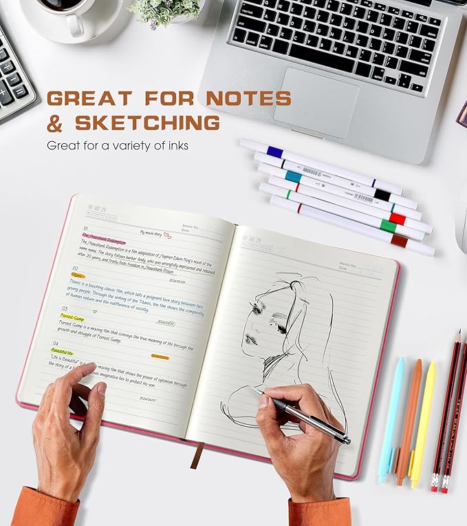 Biuwory Lined Journal Notebook for Women Men, 256 Pages B5 Large Hardcover - Image 5
