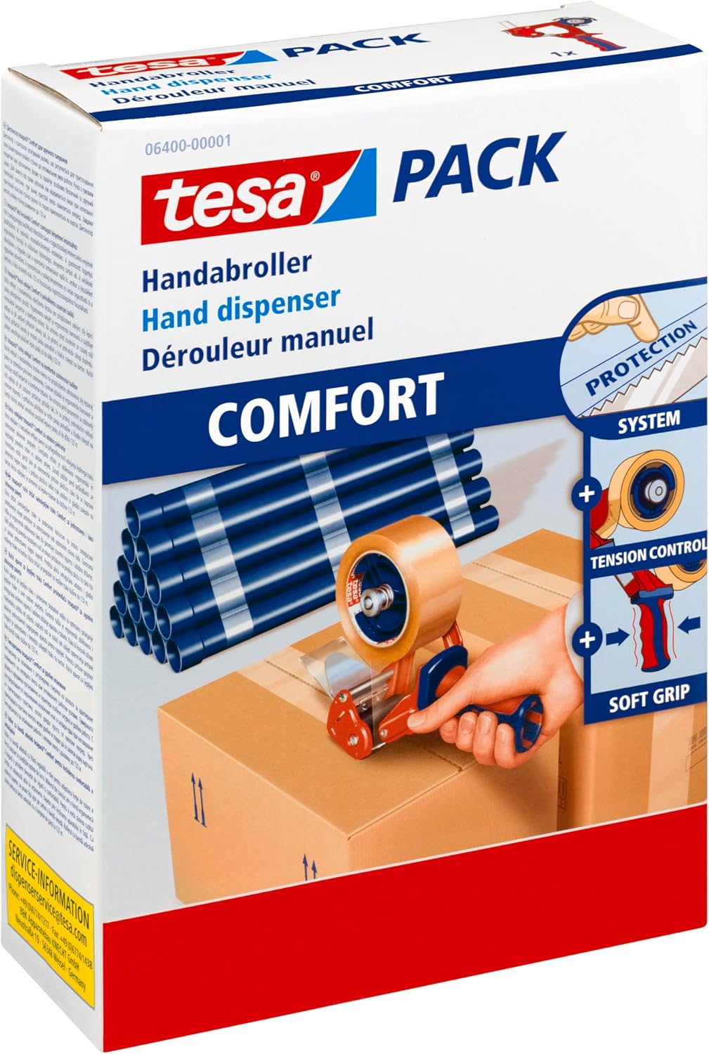 tesa UK 06400-00001-02 Dispenser Comfort for Packaging Tapes