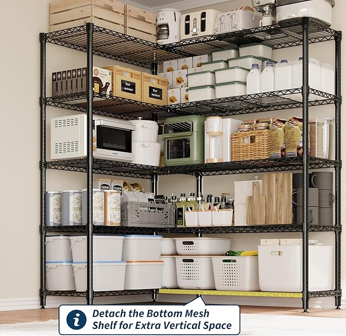 MilleLoom 5-Tier Storage Shelves, H-Shaped/L-shaped Shelf - Image 6