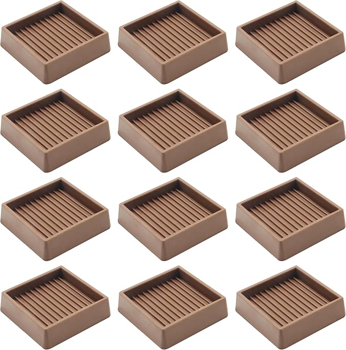 2.5X2.5 Rubber Caster Cups, Non Slip Furniture Pads, Anti-Slip Gripper by VOCOMO