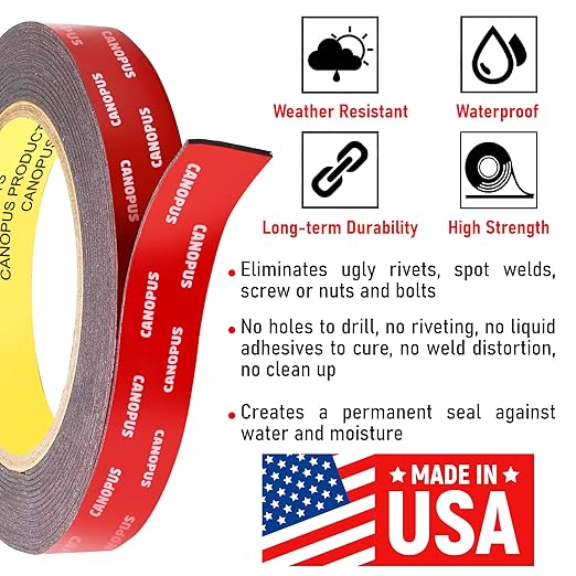CANOPUS Double Sided Tape, 5952 Heavy Duty Mounting Tape, Strong Bond & - Image 2