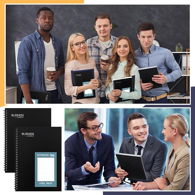 Resurhang 8 Pack Wirebound Business Notebook Legal Ruled Spiral Notebook 6-5/8" - Image 6